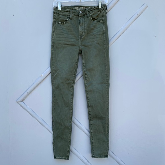 American Eagle Outfitters Denim - Green American Eagle Super Hi-Rise Green Jeggings